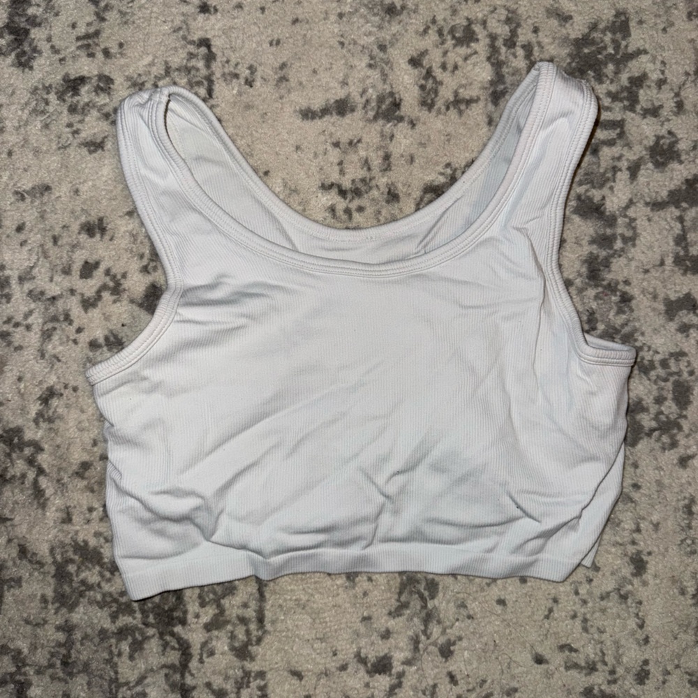 Aerie White Ribbed Tank Top